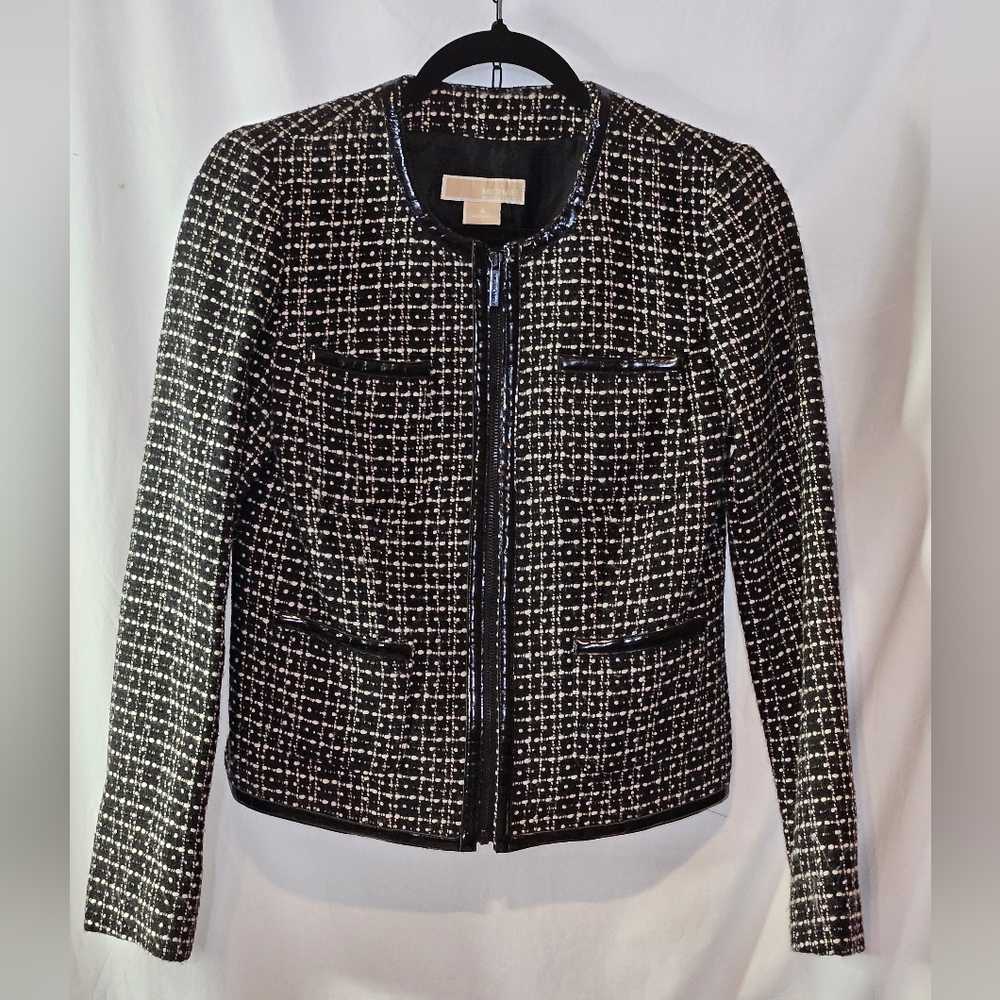 Michael Kors Black and White Tweed Blazer